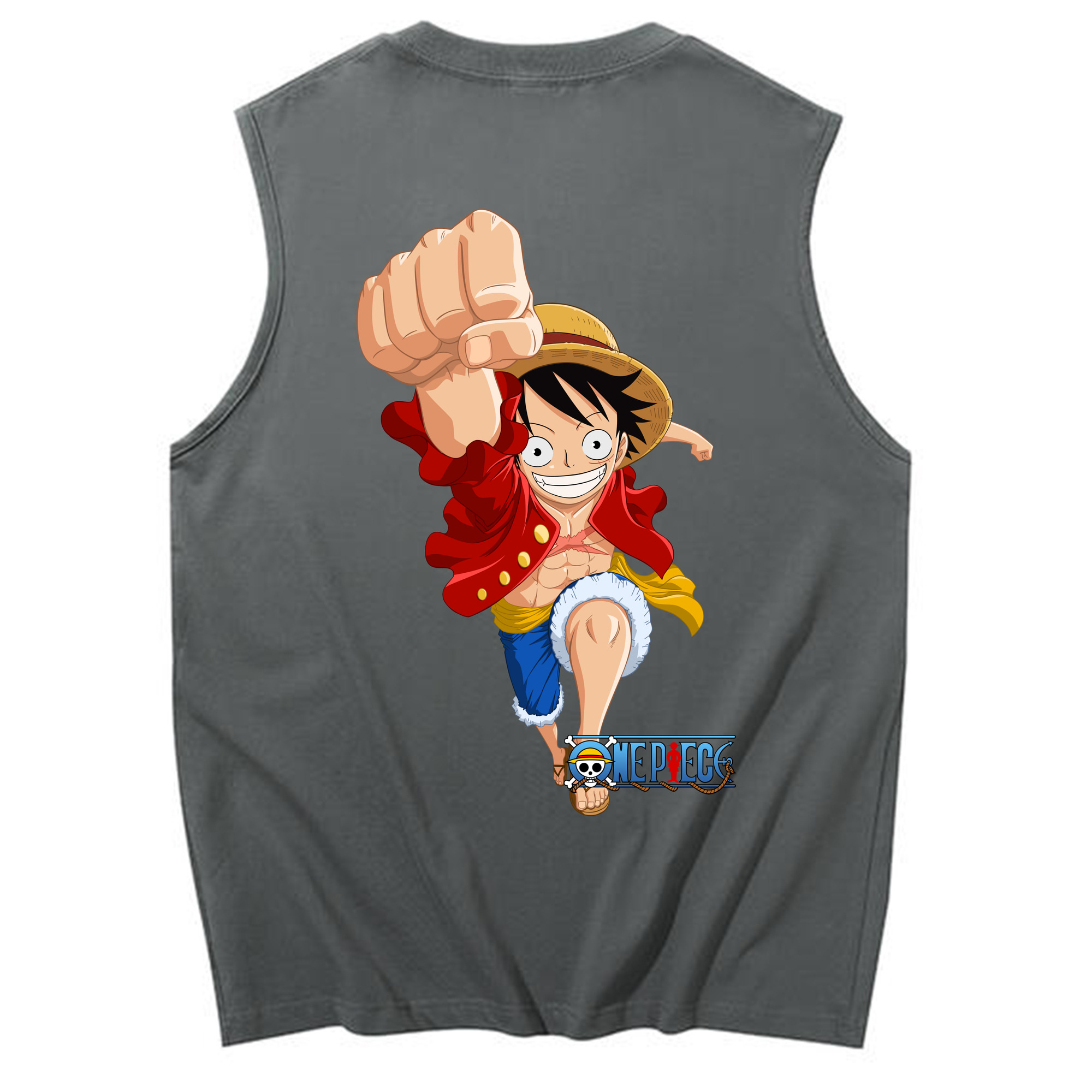 ワンピース モンキー・D・ルフィ ONE PIECE Monkey D. Luffy コットン100％タンクトップ（背面プリント）